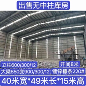 6套精品钢结构出售宽21米*长64米*高13.5米
