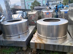Eleven centrifuges of 1.2-meter and 1.25-meter sizes, made of 316 material, are for sale