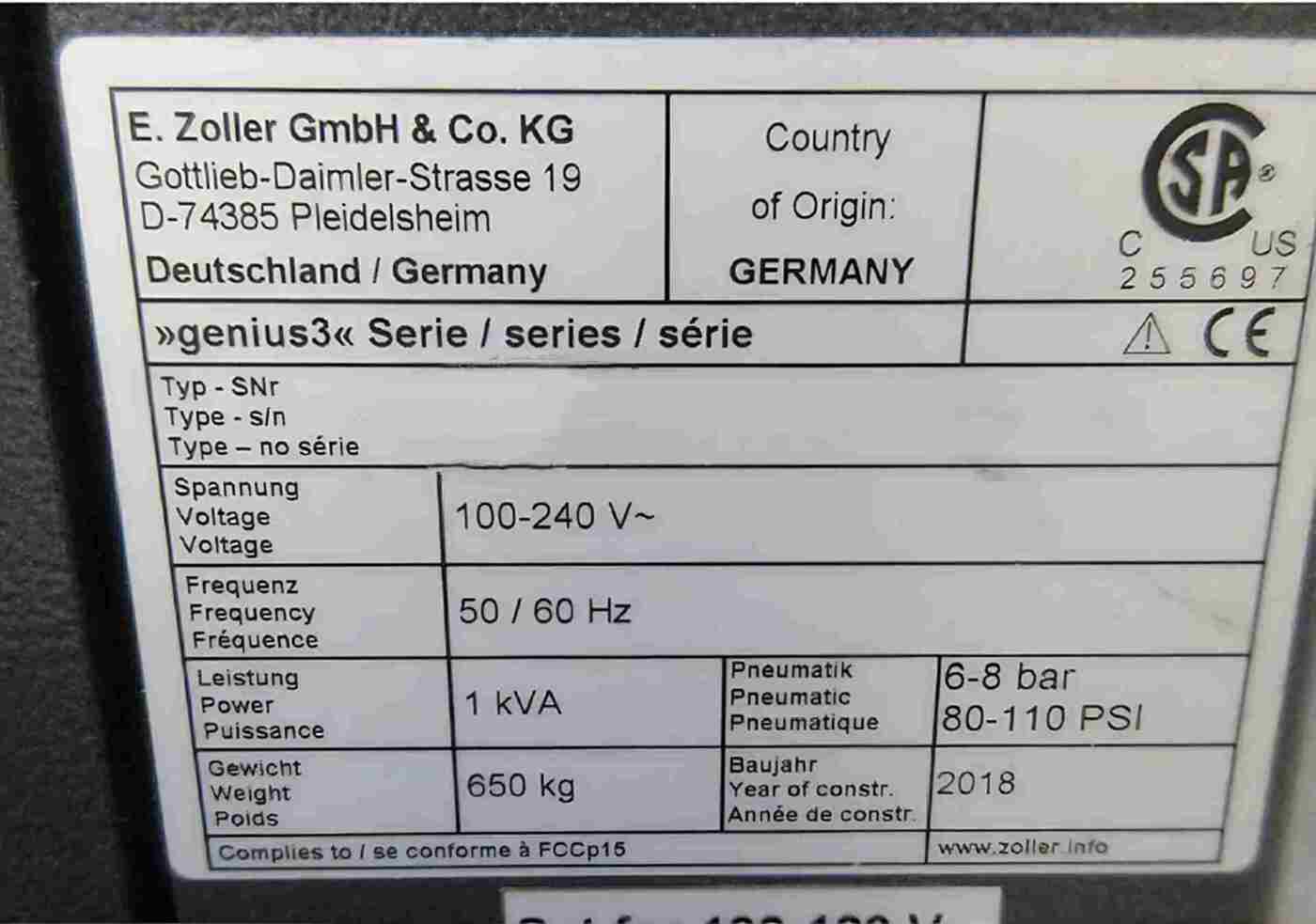 ZOLLERGenius 3其他机床设备