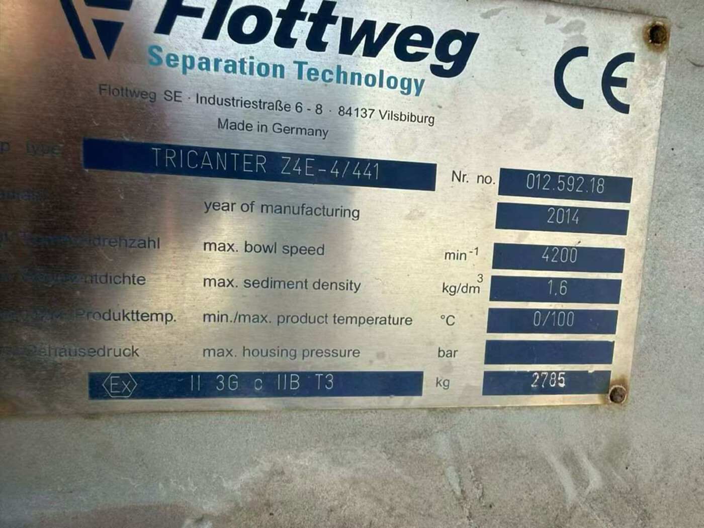 Flottweg福乐伟441三相卧螺离心机 离心机
