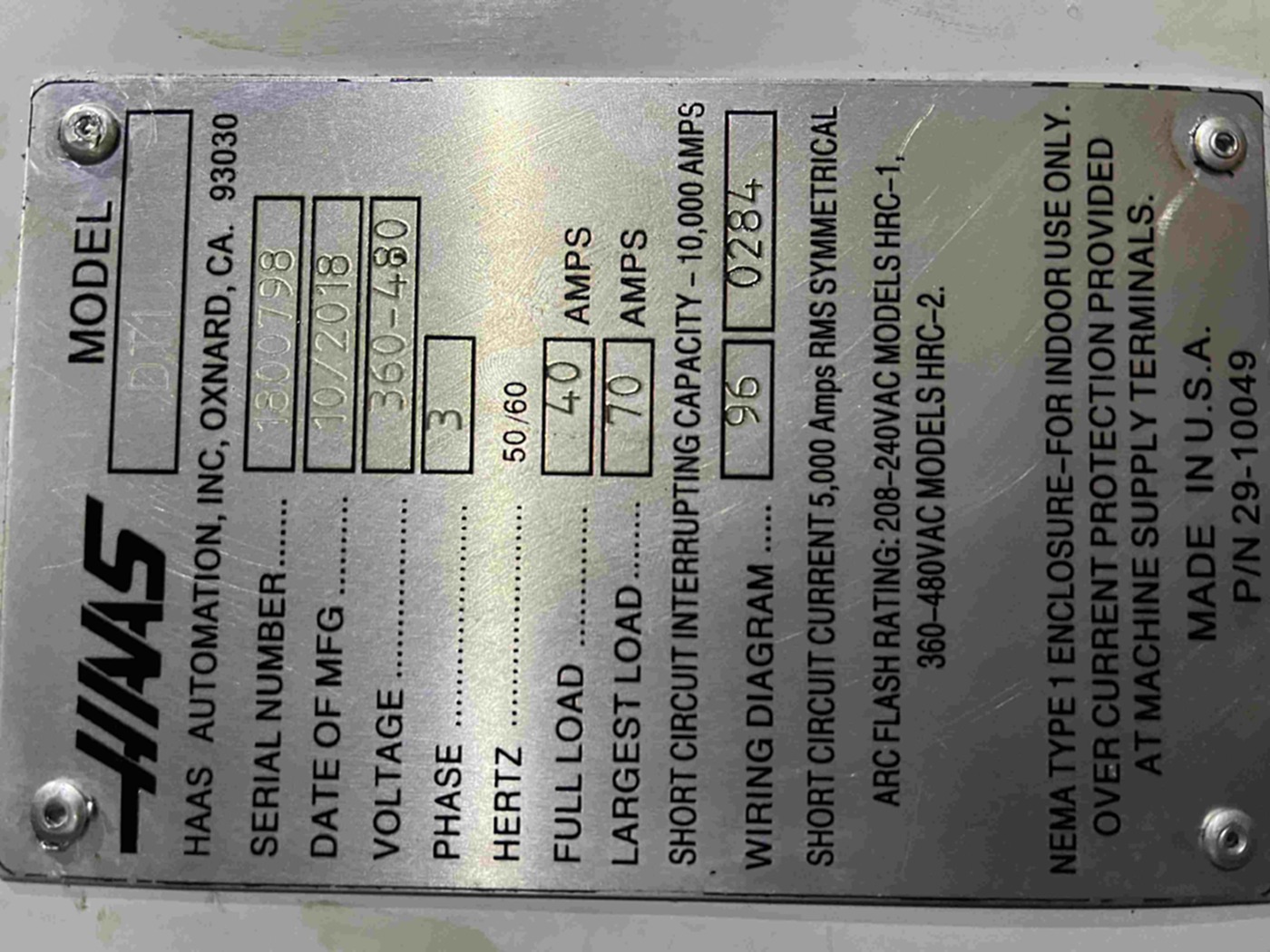 哈斯HaasDT1立式加工中心